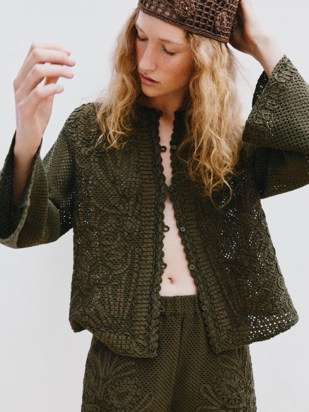 Zara Combination Crochet Jacket